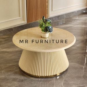 Coffe Table Marmer Cupcake Salur Top Marmer, Meja Tamu Kayu Elegan Modern Terbaru