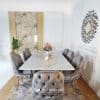 set meja makan rectangle marmer carrara