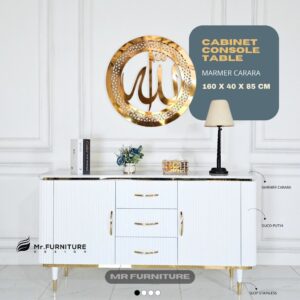 cabinet console table salur marmer putih carrara