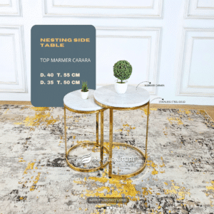 side table nesting marmer putih carrara