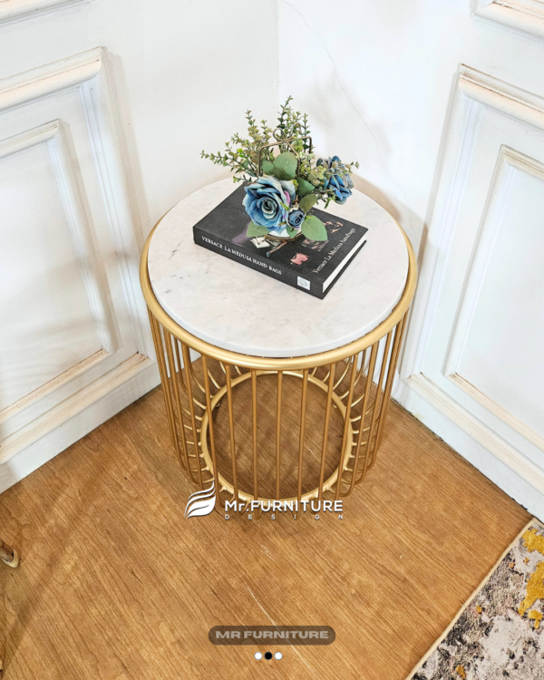 side table sangkar top marmer putih carrara