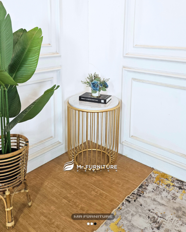 side table sangkar top marmer putih carrara