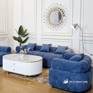 set meja tamu marmer sofa denim modern, sofa meja tamu set 2 1 1 dudukan kayu hitam