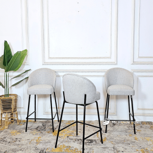 kursi sofa bar industrialis modern kaki besi hitam warna netral, kursi bar minimalis 42 x 43 x 94 cm