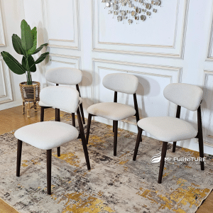 kursi howel untuk ruang makan kayu warna natural, kursi makan modern solid wood 50 x 53 x 80 cm