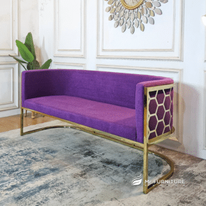 kursi sofa ruang tamu model beehave modern estetik, sofa empuk nyaman tahan lama berkualitas stainless gold 190 cm