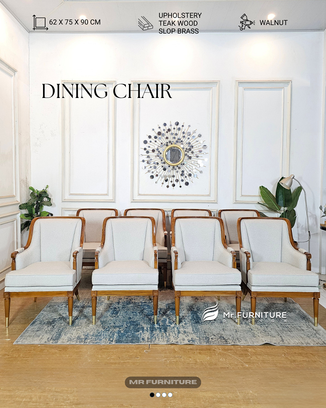 Solid Teak Wood Natural Dining Chair Elegant Minimalist 62 X 75 X 90 CM
