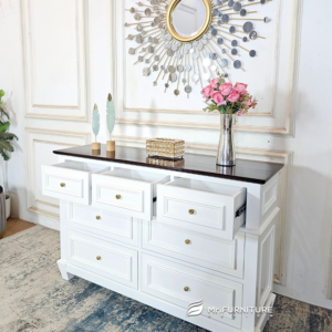 Drawer Cabinet American Classic Aesthetic Solid Wood 130 Cm
